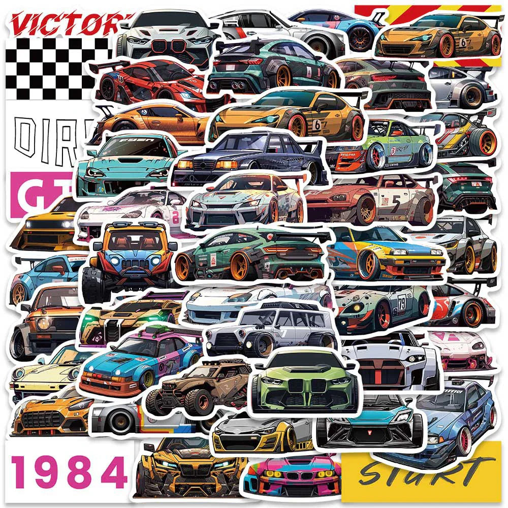 JDM Racing Car Anime Graffiti Stickers Decal Pack - Waterproof for Skateboard, Laptop, Motorcycle (ONLINE ORDER ONLY)