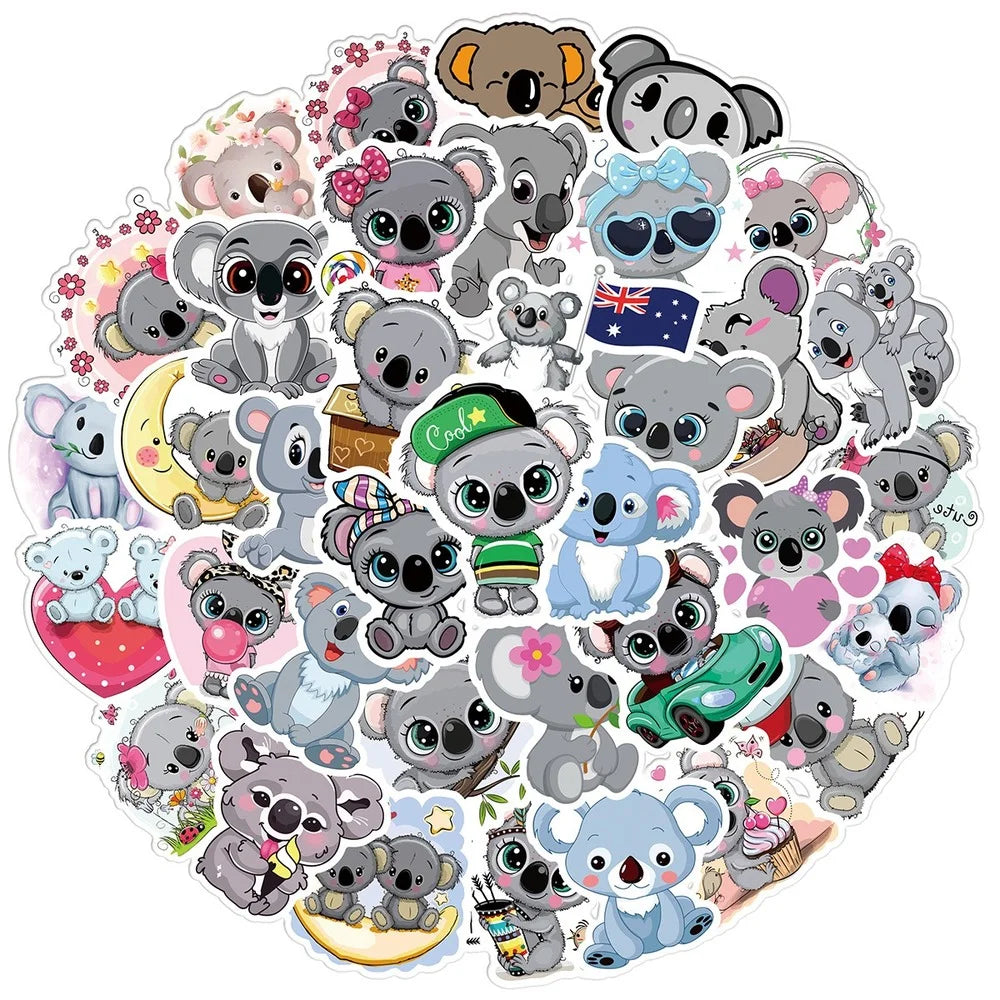 10/50Pcs Kawaii Koala Bear PVC Waterproof Stickers Scrapbooking Diy Luggage Cup Sticker Stationery Supplies 2022 (ONLINE ORDER ONLY)