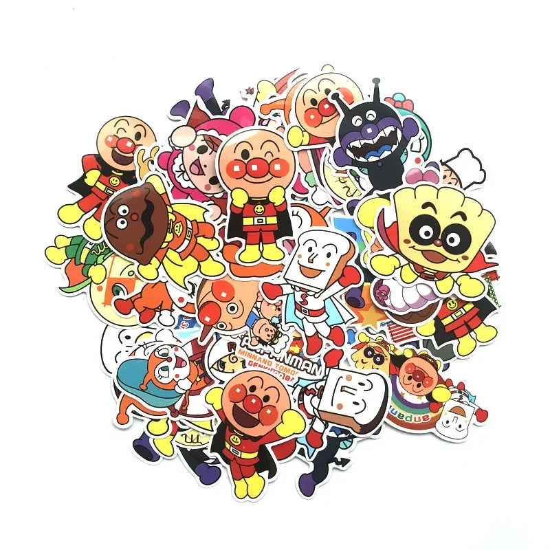 Anpanman Waterproof Stickers 10/30/57Pcs for Suitcase, Skateboard, Laptop, Luggage, Fridge, Phone, Car, DIY Decal (ONLINE ORDER ONLY)