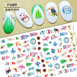 Merry Christmas Penguin Nail Art Sticker 3D Slider Deer Santa Claus Decal New Year Nail Decorations Sticker Manicure Accessories (ONLINE ORDER ONLY)