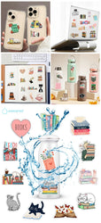 10/30/50PCS Cartoon Animal Reading Children's PVC Sticker Aesthetic Decoration Scrapbooking Stationery School Supplies for Kids (ONLINE ORDER ONLY)