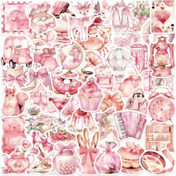 50pcs Pink Aesthetics Stickers Vinyl Decals DIY Skateboard Phone Laptop Car Luggage Bike Cool Waterproof Sticker (ONLINE ORDER ONLY)