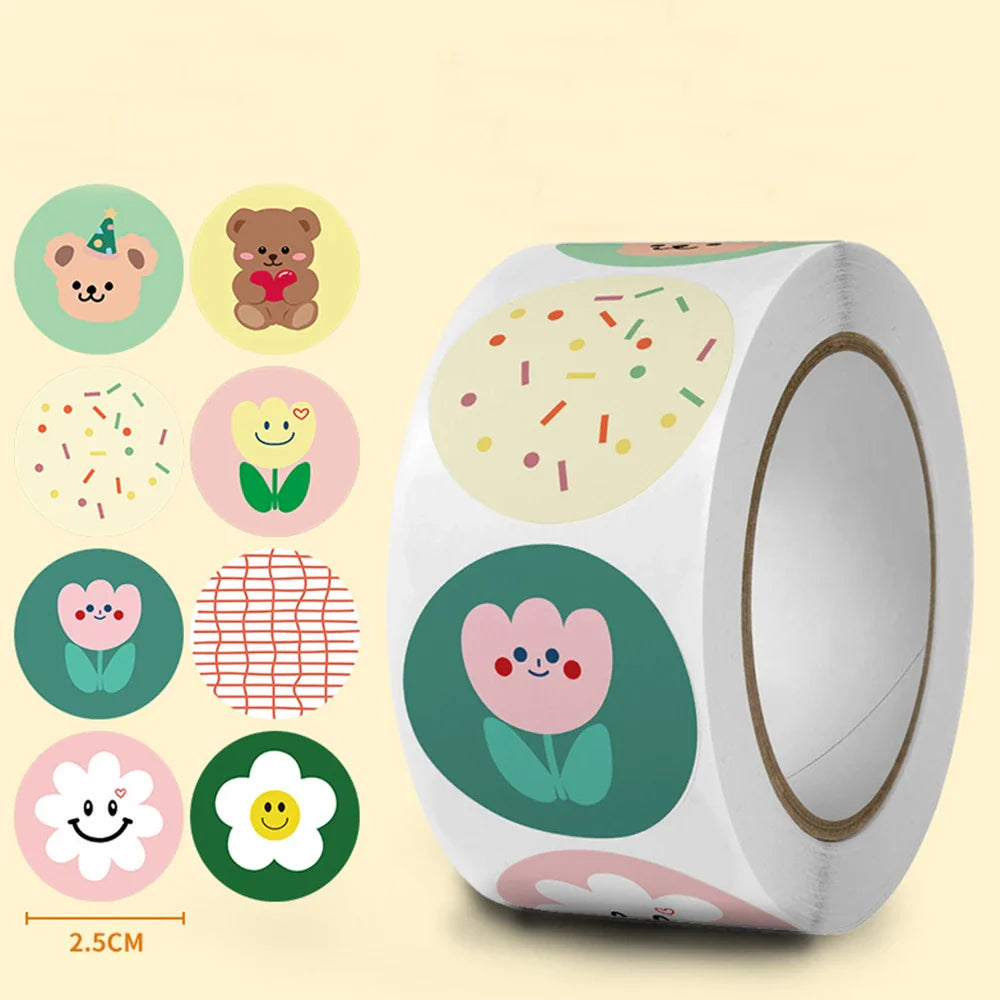 500pcs zoo Animals cartoon Stickers for kids classic toys sticker school teacher reward sticker 8 designs pattern tiger (Online Order Only)