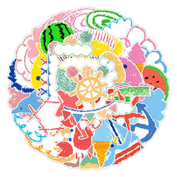 10/30/50PCS Kids Stickers Toy DIY Game Cute Graffiti Crayon Painting Sticker Decoration Decals For Notebook Wall Fridge Laptop (ONLINE ORDER ONLY)