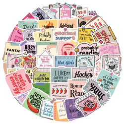 Bookish Graffiti Stickers 10/30/50Pcs for Suitcase, Skateboard, Laptop, Luggage, Phone, DIY Decal (ONLINE ORDER ONLY)