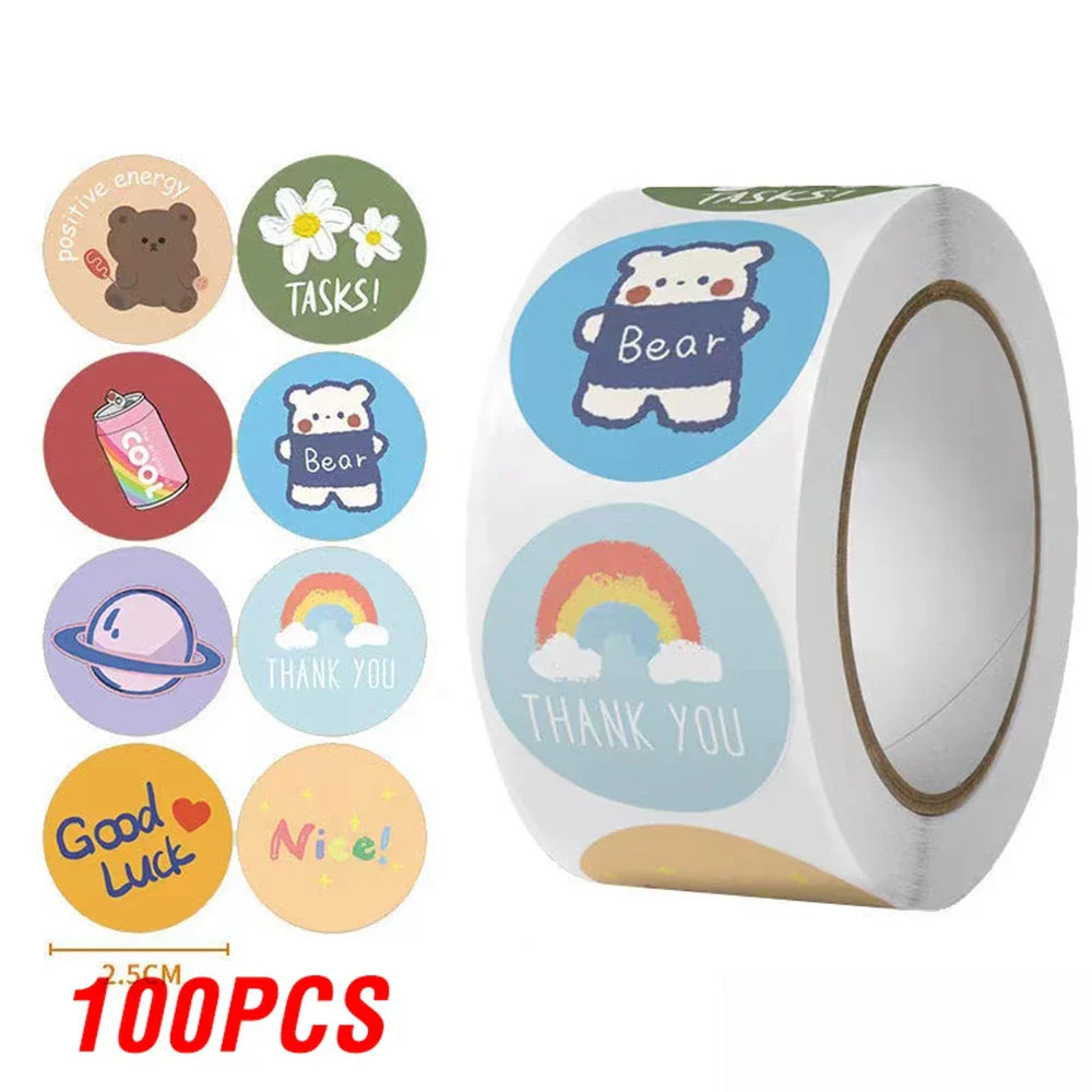 100-500pcs Reward Stickers for Kids Children Personalized Small Business Gift Decor Stickers Stationery Stickers Sealing Label (ONLINE ORDER ONLY)