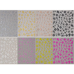 5/8Pcs 3D Hawaiian Flowers Nail Art Stickers Summer Decors with Tropical Leaves Slider Vibrant Pink & White Flowers for Parties* (ONLINE ORDER ONLY)