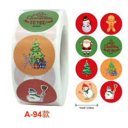50-500pcs Cartoon Merry Christmas Sticker Santa Claus Tree Paper Label New Year Cute Snowman Stationery Stickers For Kids Gift (ONLINE ORDER ONLY)