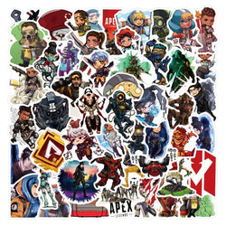 50pcs APEX Game Cartoon Stickers for Laptop, Phone, Car, Scooter, Water Bottle, Suitcase, Refrigerator (Online Order Only)