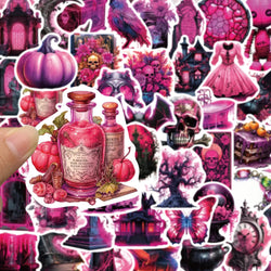 10/30/50PCS Horror Dark Purple Stickers Cool Graffiti Toys Waterproof Skateboard Phone Bike Skateboard Laptop Helmet Decals Gift (Online Order Only)
