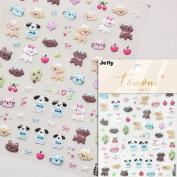 Bowknot Bear Cake Chocolates Food Star Cherry Apple Cook Love Heart Adhesive Nail Art Sticker Rhinestone Reliefs Manicure Decal (ONLINE ORDER ONLY)