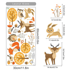 Boho Cartoon Rabbit Fox Forest Nursery Wall Stickers for Kids Room Decor (ONLINE ORDER ONLY)