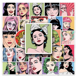 10/50Pcs Pop-Art Stickers Skateboard Guitar Suitcase Laptop Bike Phone Car Waterproof Joke Graffiti Sticker Decal Kid Toy (ONLINE ORDER ONLY)