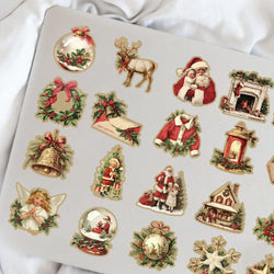 50pcs Retro Cute Santa Claus Christmas Cartoon Stickers Laptop Phone Scrapbook Suitcase Wall Sticker Kids Classics Toys (ONLINE ORDER ONLY)