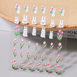 1 Sheet 5D Embossed Nail Art Stickers Graffiti Heart Flower Design Nail Art Decals Self-Adhesive DIY Manicure Nail Art Supplies* (ONLINE ORDER ONLY)
