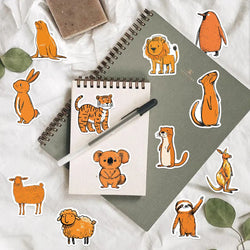 50PCS Cartoon Orange Animals Stickers For Laptop Suitcase Skateboarding Snowboard Retro Vinyl Home Sticker Cute Graffiti Decals (ONLINE ORDER ONLY)