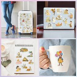 50pcs Fluffy Holiday and Funny Animals Stickers For Water Bottles Laptop Skateboard Computer Vinyl Waterproof Stickers (Online Order Only)