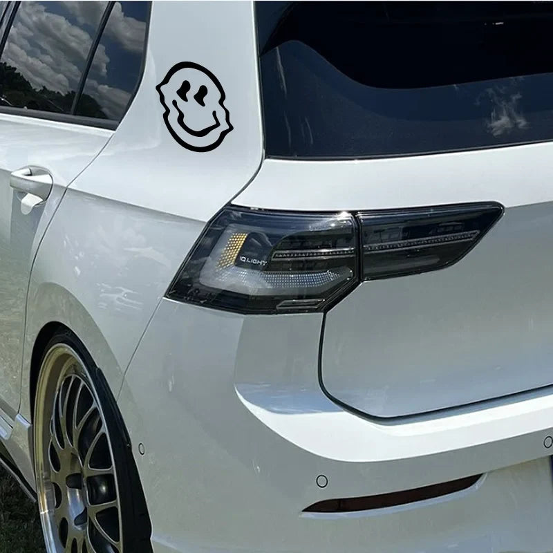 Smiling Face Stickers，Brighten Up Your Car with a cute & funny Cartoon Twisted Smiling Face Sticker! (ONLINE ORDER ONLY)