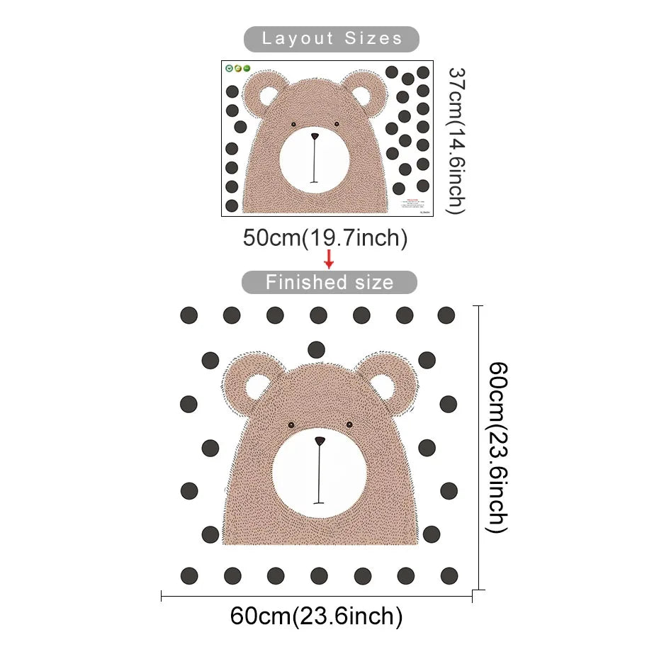 Boho Bear Wall Stickers for Kids Room Decoration (Online Order Only)