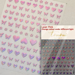 Delicate Tender Purple Butterfly Seal Pattern Insect Shiny Golden Stroke Nail Art Decoration Sticker Dressy Laser Manicure Decal (ONLINE ORDER ONLY)