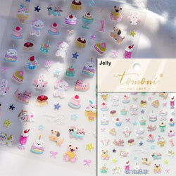 Bowknot Bear Cake Chocolates Food Star Cherry Apple Cook Love Heart Adhesive Nail Art Sticker Rhinestone Reliefs Manicure Decal (ONLINE ORDER ONLY)