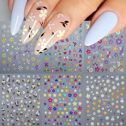 1pc 5D Flower Design Nail Art Stickers Colorful Flowers Nail Art Decals For DIY & Nail Salons Self-Adhesive Nail Art Supplies *^ (ONLINE ORDER ONLY)