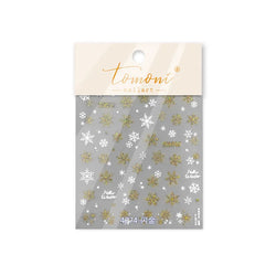 Shiny Pink Silver Hot Stamping Snow Adhesive Nail Art Sticker Snowflake Rhinestone Manicure Decal Nail Supplies for Professional (Online Order Only)