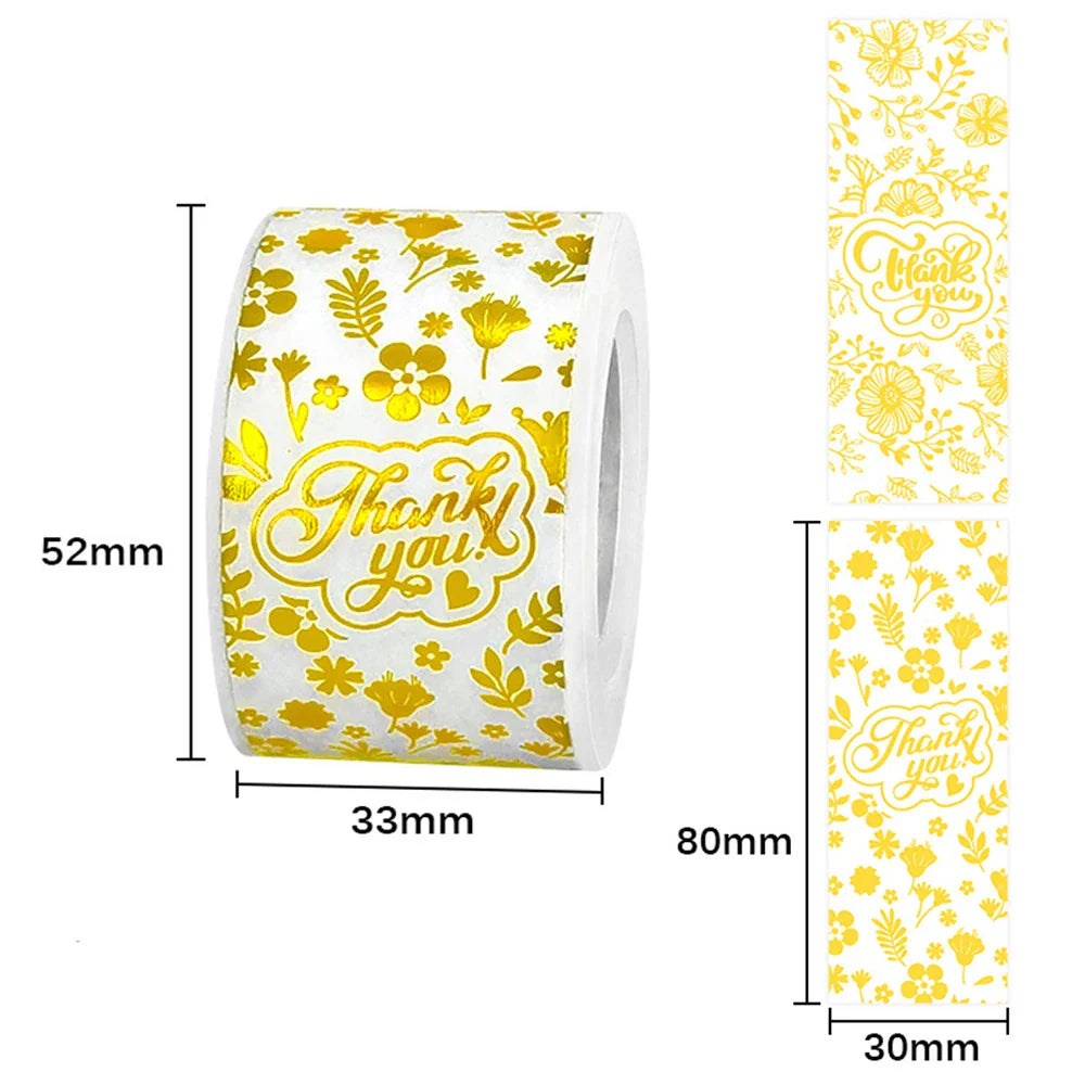 120pcs Rectangle Gold Foil Stickers Thank You For Small Business Gift Seal Labels Shipping Stickers For Decoration Envelope (ONLINE ORDER ONLY)
