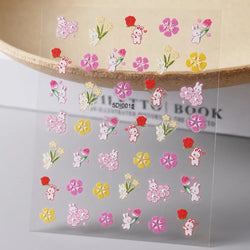 1 Sheet 5D Embossed Nail Art Stickers Graffiti Heart Flower Design Nail Art Decals Self-Adhesive DIY Manicure Nail Art Supplies* (ONLINE ORDER ONLY)
