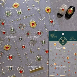 Yunjin Brocade Shawl Tassel Pendant Traditional Chinese Costumes and Ornaments Self Adhesive Nail Art Stickers Manicure Decals (ONLINE ORDER ONLY)
