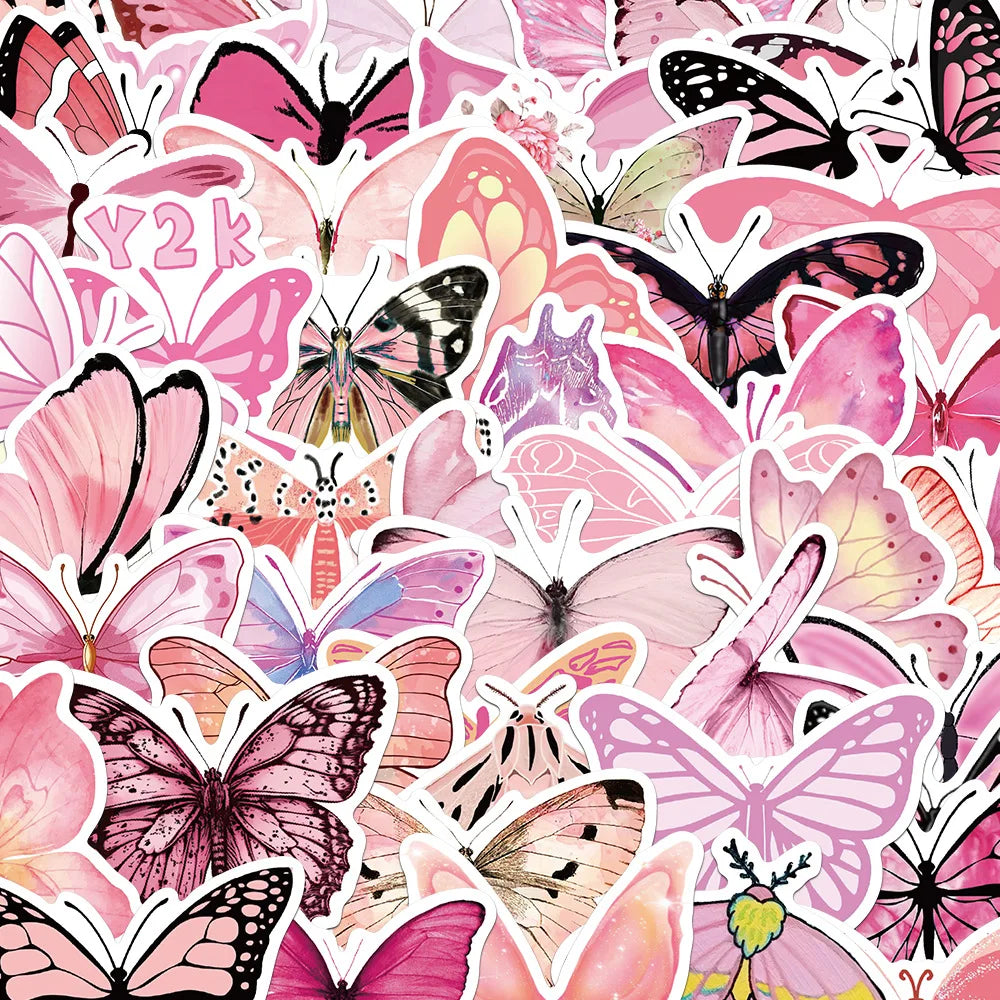 Cartoon Animal Butterfly Stickers for Phone Laptop Luggage Skateboard Kids Gift (ONLINE ORDER ONLY)
