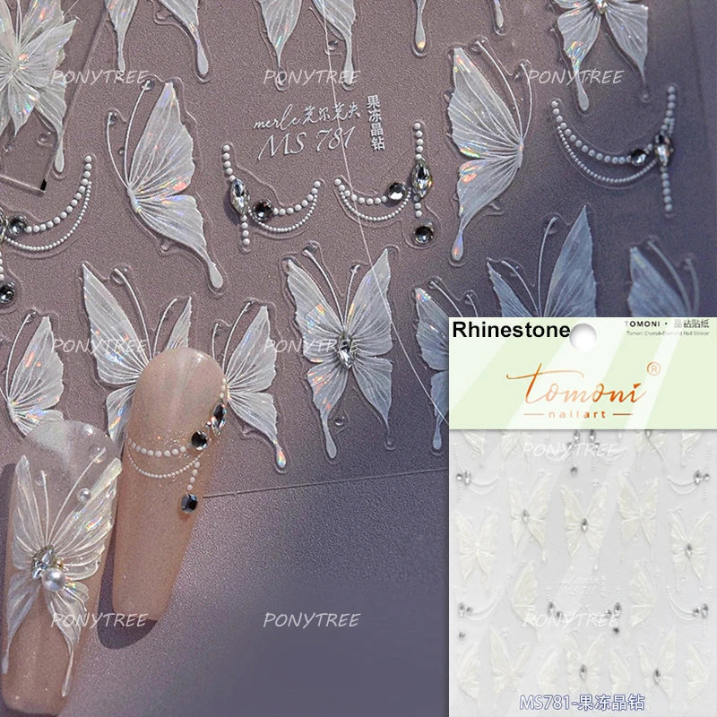 Bowknot Ribbon Butterfly Jelly Shiny Sparkling Delicate Charming Bow Tie 5D Nail Art Decorations Stickers DIY Manicure Decals (ONLINE ORDER ONLY)