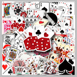 Cool Playing Card Stickers 10/30/50PCS Waterproof DIY Decoration for Motorcycle, Phone, Notebook, Fridge, Suitcase, Car (Online Order Only)