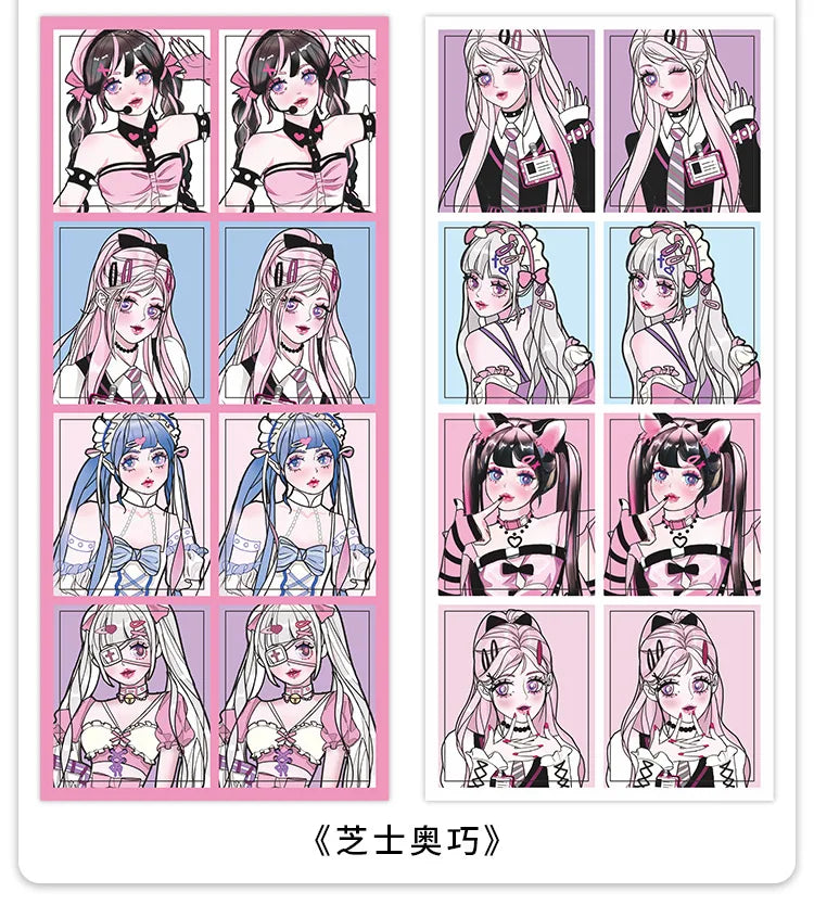 2pcs Ins Korean Style Anime Girl Scrapbooking Stickers Collage Diary Journal DIY Craft Aesthetics Decorative Stickers Stationery (ONLINE ORDER ONLY)