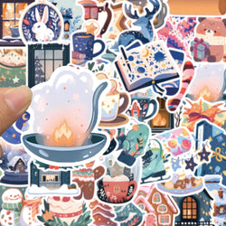 10/30/50PCS Cartoon Winter Christmas Graffiti Stickers Decals DIY Phone Scrapbook Luggage Helmet Kid Toy Cute Waterproof Sticker (ONLINE ORDER ONLY)