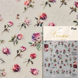 Pale Flower Bouquet Label Bowknot Stationery Sunflower Daisy Leaf 3D Self Adhesive Nail Art Stickers Rhinestone Manicure Decals (Online Order Only)