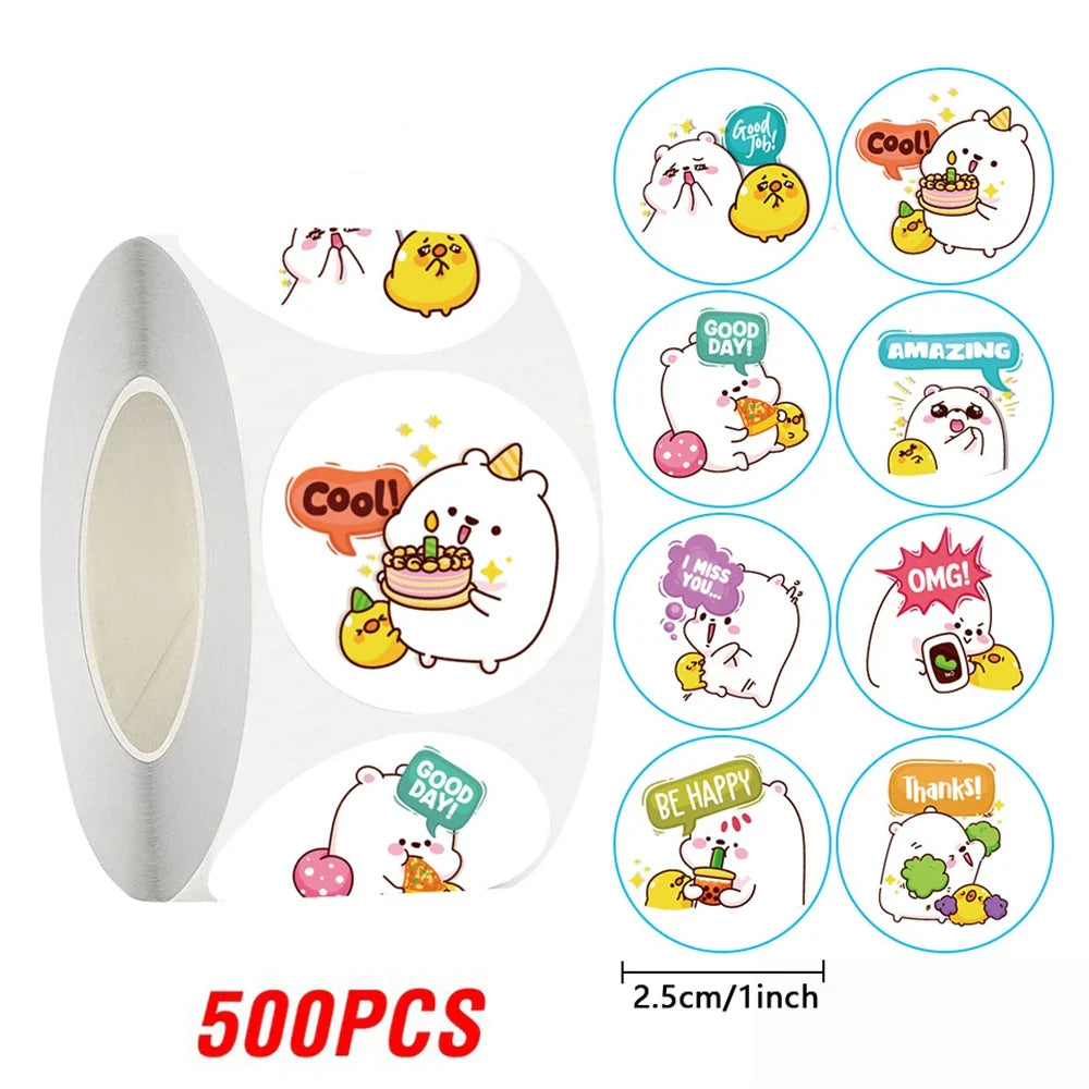 100-500pcs Children's Stickers New Small Animal Cartoon Sticker for Kids Gift Packaging Label Reward Stationery Stickers (Online Order Only)