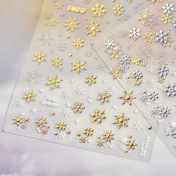 Shiny Pink Silver Hot Stamping Snow Adhesive Nail Art Sticker Snowflake Rhinestone Manicure Decal Nail Supplies for Professional (Online Order Only)