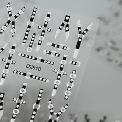 1pcs 5D Floral Nail Art Stickers Acrylic Flowers Decals with Glitter Self-Adhesive Elegant Silver Black Blossoms Theme Nail Art* (ONLINE ORDER ONLY)
