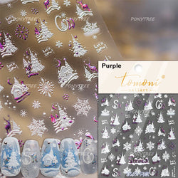 Shiny Pink Silver Hot Stamping Snow Adhesive Nail Art Sticker Snowflake Rhinestone Manicure Decal Nail Supplies for Professional (Online Order Only)