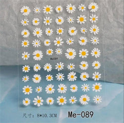 1PC Elegant 3D Daisy Flower Nails Art White Florals Petals Flowers Back Glue Nail Stickers Gel Polish Sticky Manicure Decoration (ONLINE ORDER ONLY)