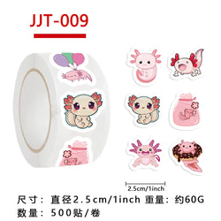 500pcs Cute Cartoon Axolotl Stickers Children Reward Label Encouragement Scrapbooking Decoration Stationery Animals Sticker Toys (ONLINE ORDER ONLY)