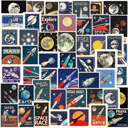 50PCS Space Travel Planner Stickers Aesthetic Motorcycle Phone Car Skateboard Laptop Sticker Decal Classic Toy (Online Order Only)
