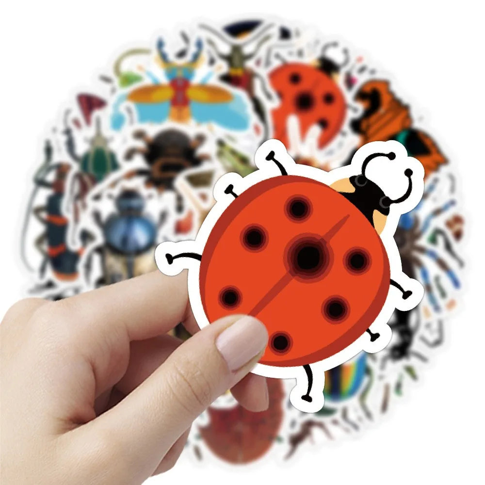 60Pcs Cartoon Cute Insect Doodle Stickers Small Animal DIY Toys Car Skateboard Laptop Graffiti Decals Sticker for Kid (ONLINE ORDER ONLY)