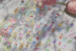 Soda Fruit Beverage Bottle Bear Watermelon Popsicle Dessert Ice Cream Cat Cherry Strawberry Bow Summer Nail Art Stickers Decals (ONLINE ORDER ONLY)