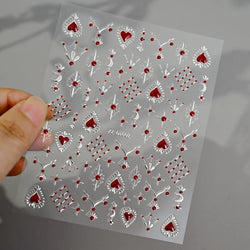 1pc Bohemian Valentine Nail Stickers 3D Self-Adhesive Fantasy Nail Art Glitter Sun, Heart, Lock, Star & Moon Designs Nail Decals (ONLINE ORDER ONLY)
