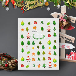 3D Gold Glitter Snowflake Nail Sticker Winter Reflective Elk Star Balloon Christmas Tree Foil Xmas New Year Decal Tips Decoratio (ONLINE ORDER ONLY)