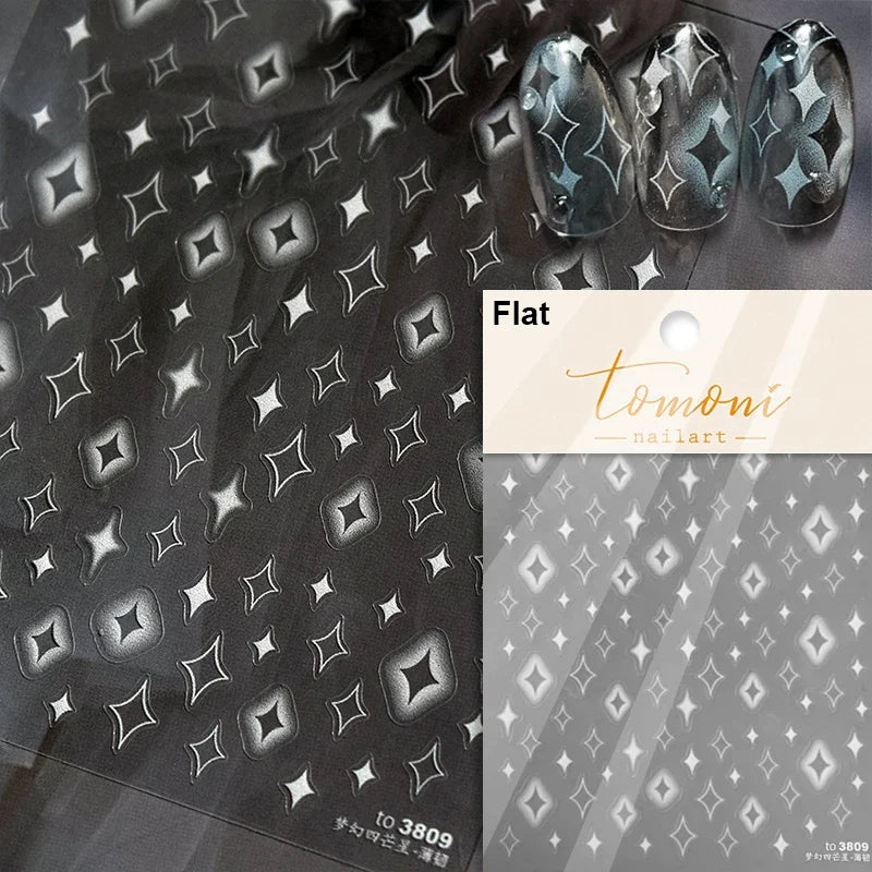 Dreamy Moon Star Cloud Butterfly Starrylight Rhinestone 5D Soft Embossed Relief Nail Art Sticker 3D Decal Decoration Manicure (ONLINE ORDER ONLY)