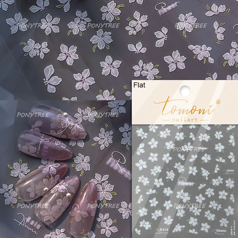 Graceful Peach Blossom Blessing Sachet Pretty Buckle Tassels Pendant Antique Radiant Adhesive Nail Art Stickers Manicure Decals (ONLINE ORDER ONLY)