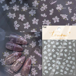 Pink Purple Orchid Hibiscus Rosa-sinensis Flower Butterfly Antique Lattice Window Adhesive Nail Art Stickers  Manicure Decals (Online Order Only)